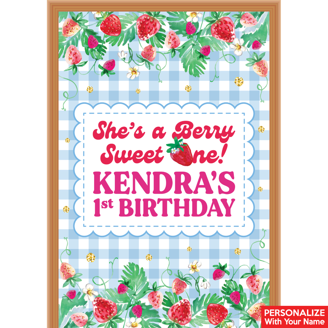 Strawberry 1st PERSONALIZED Giant Vinyl Keepsake Door Sign
