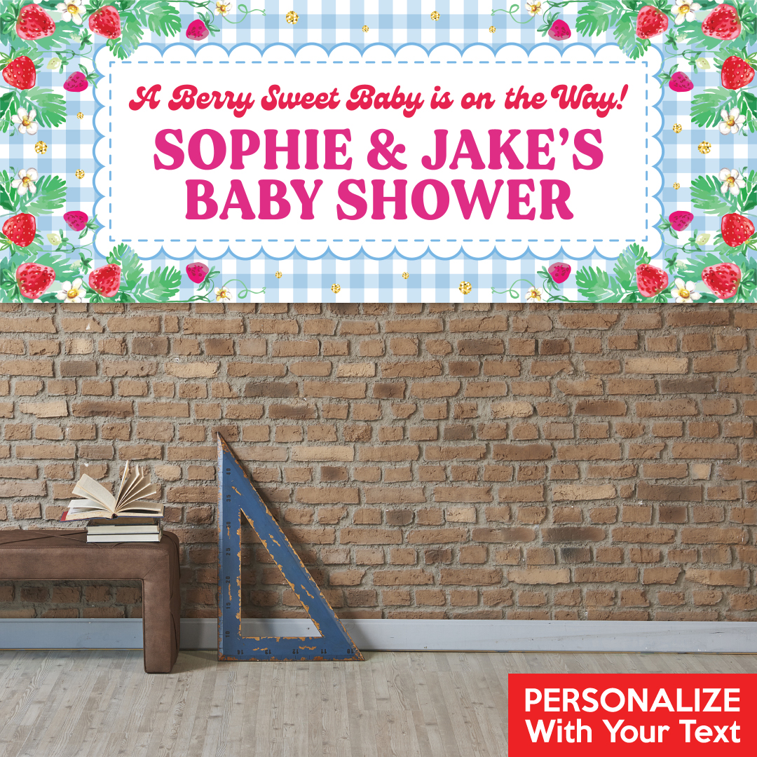 Strawberry Baby Shower PERSONALIZED Giant Vinyl Keepsake Banner