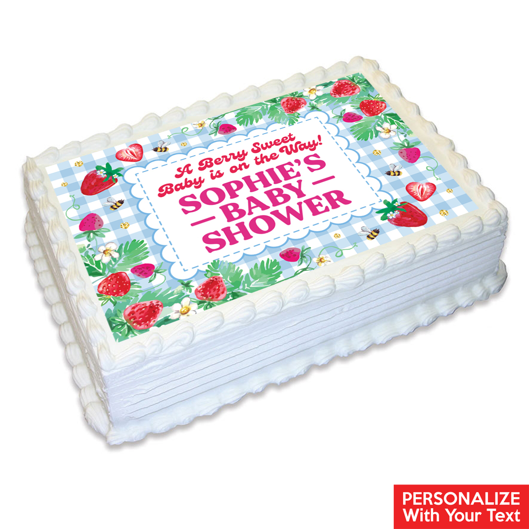 Strawberry Baby Shower Personalizable Edible Icing