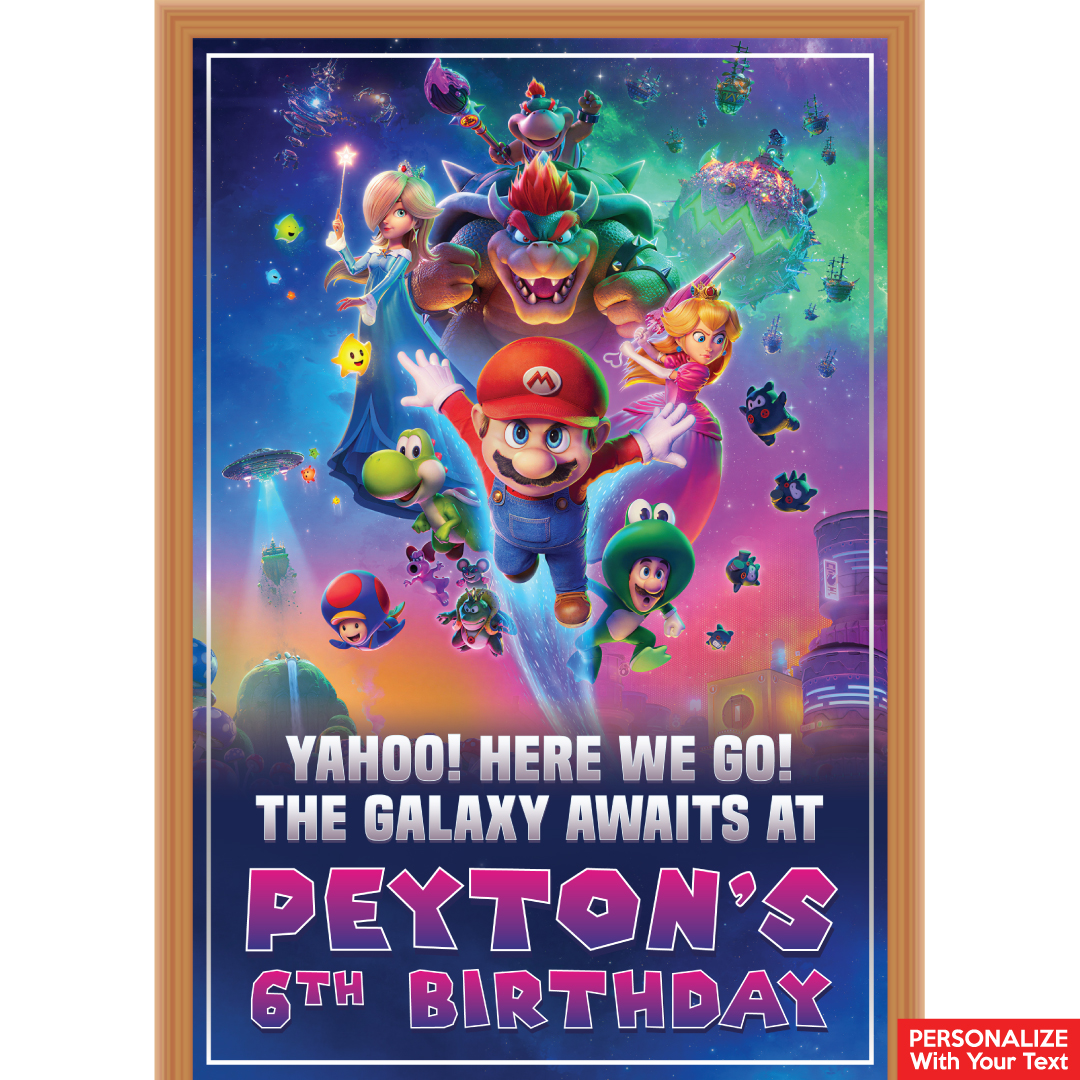 Super Mario Galaxy PERSONALIZED Vinyl Keepsake Door Sign