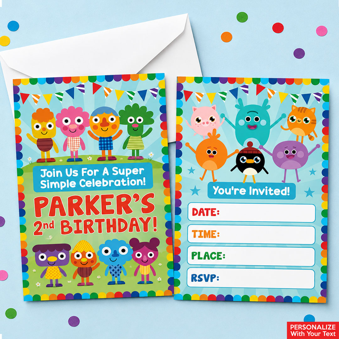 Super Simple Songs PERSONALIZED Invitations - 8 Pk