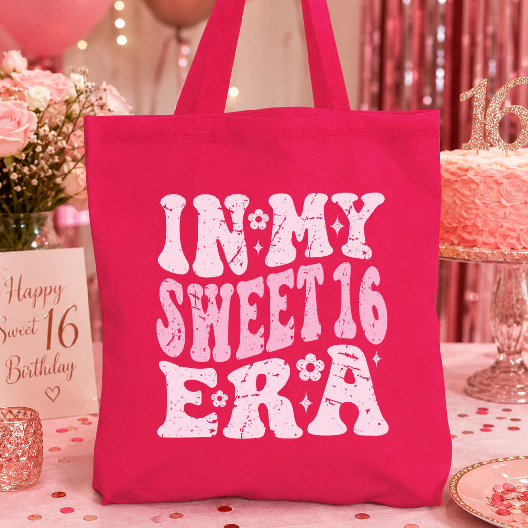 Premium XL In My Sweet 16 Era Pink Tote Bag
