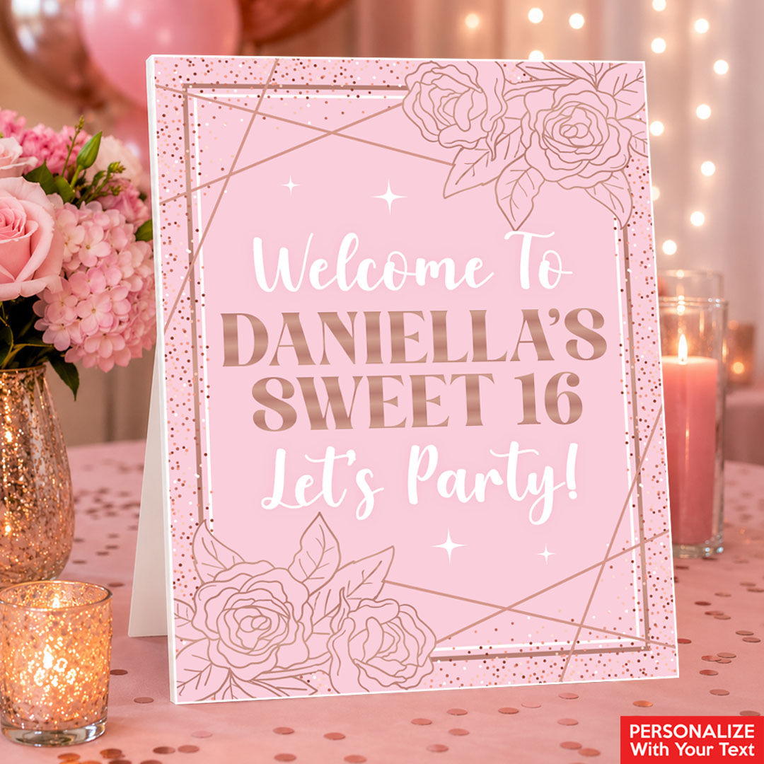 Sweet 16 Pink & Rose Gold Personalized Birthday 14