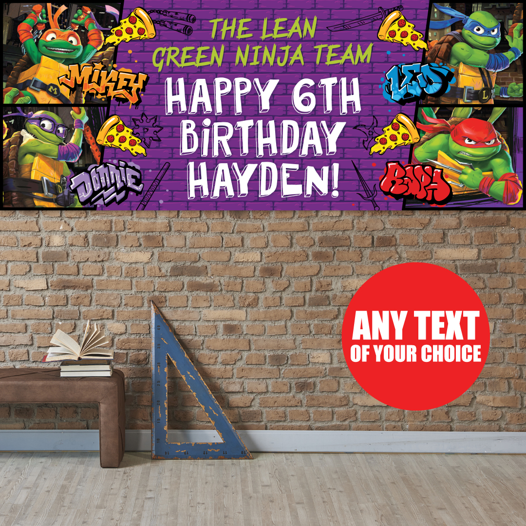 Teenage Mutant Ninja Turtles Green Mutant Mayhem Group Giant Vinyl Peel and  Stick Wall Decals