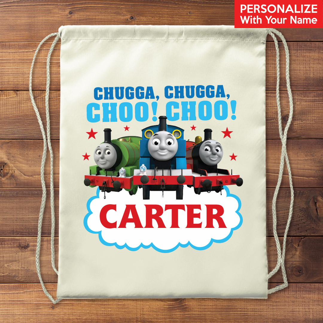 Thomas and Friends PERSONALIZED Drawstring Backpack