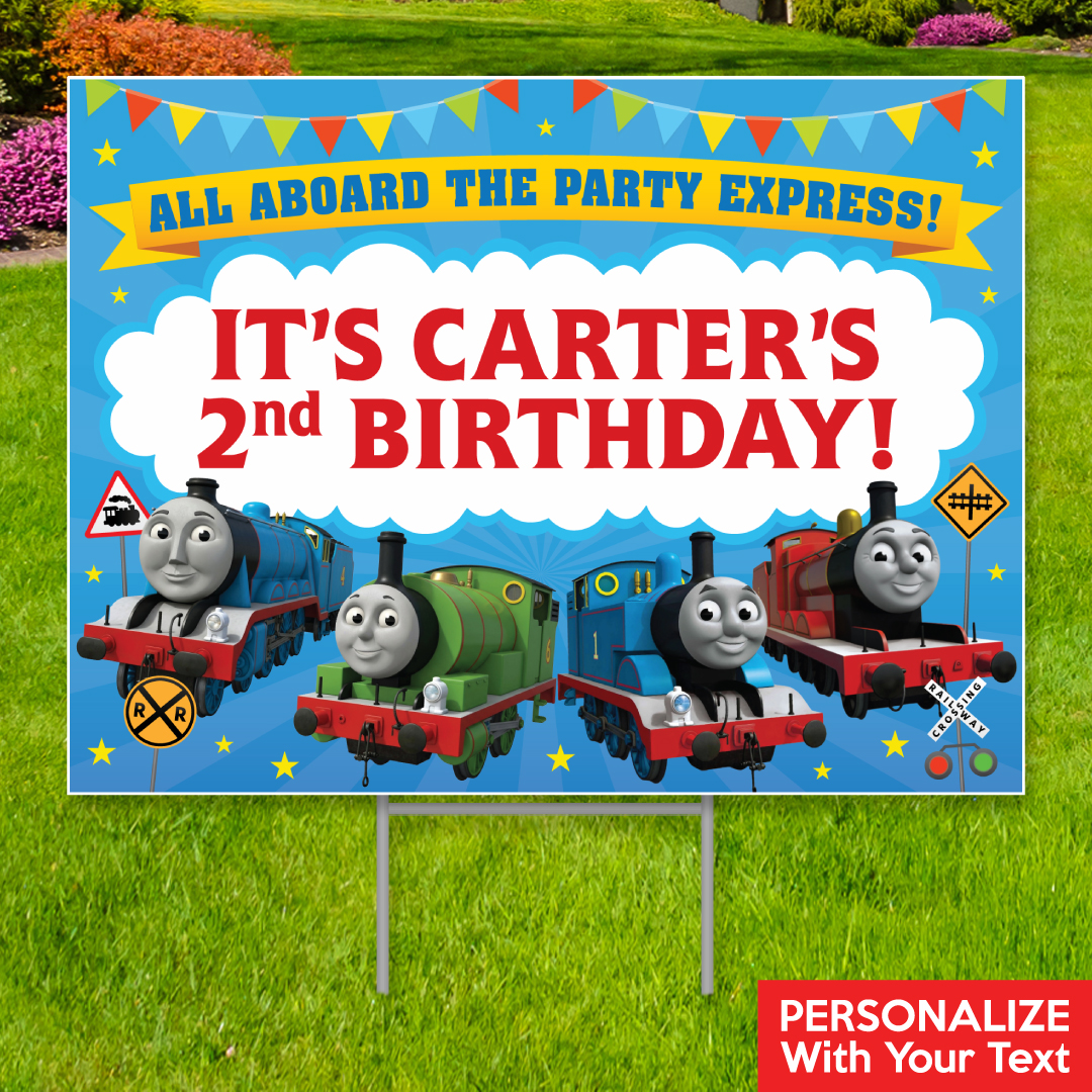 Thomas the Train All Weather PERSONALIZED Large Yard Sign