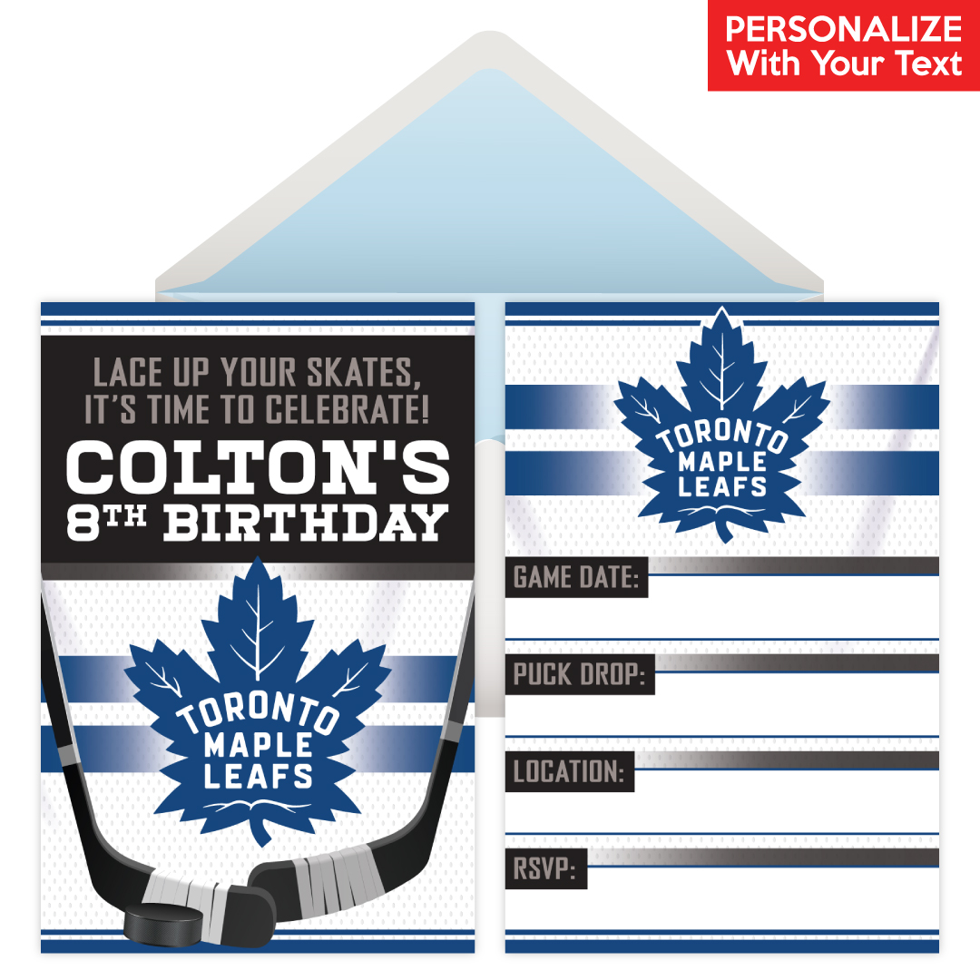 Toronto Maple Leafs PERSONALIZED Invitations - 8 Pk - Party