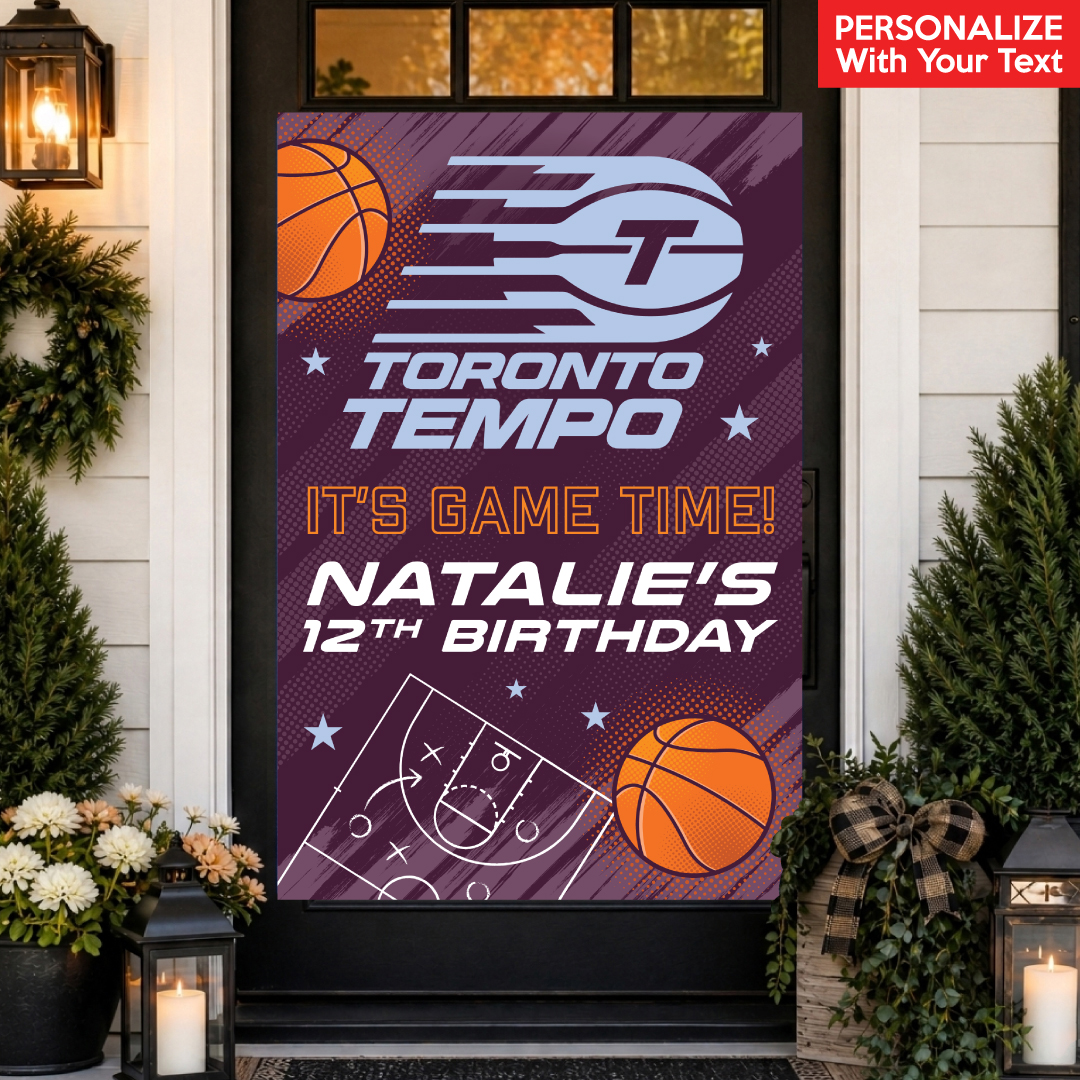 Toronto Tempo Basketball PERSONALIZED Giant Vinyl Door Sign
