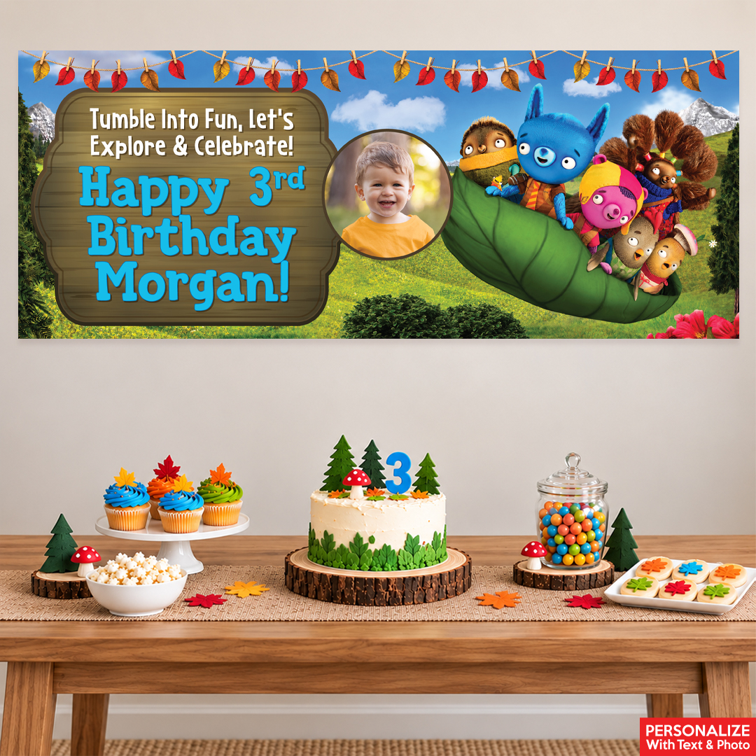 Tumble Leaf PHOTO PERSONALIZED Vinyl Keepsake Banner
