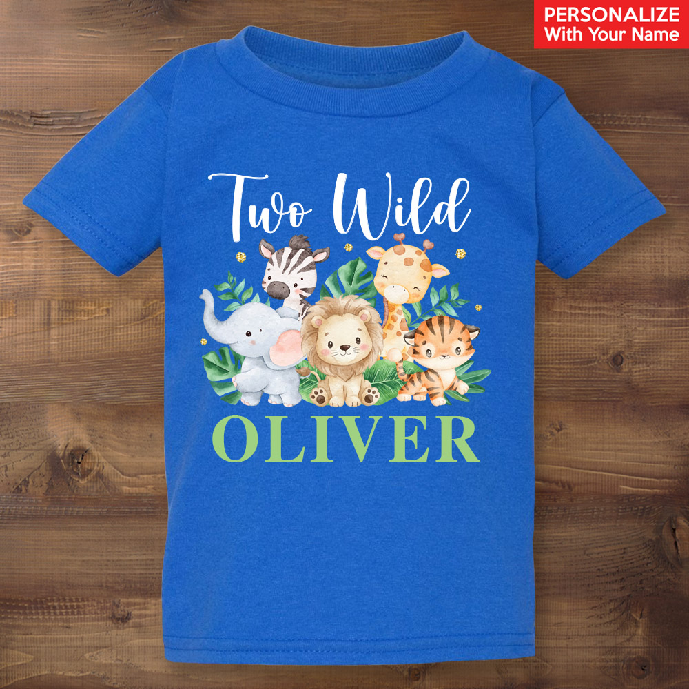 Safari Two Wild Personalized Blue T-shirt