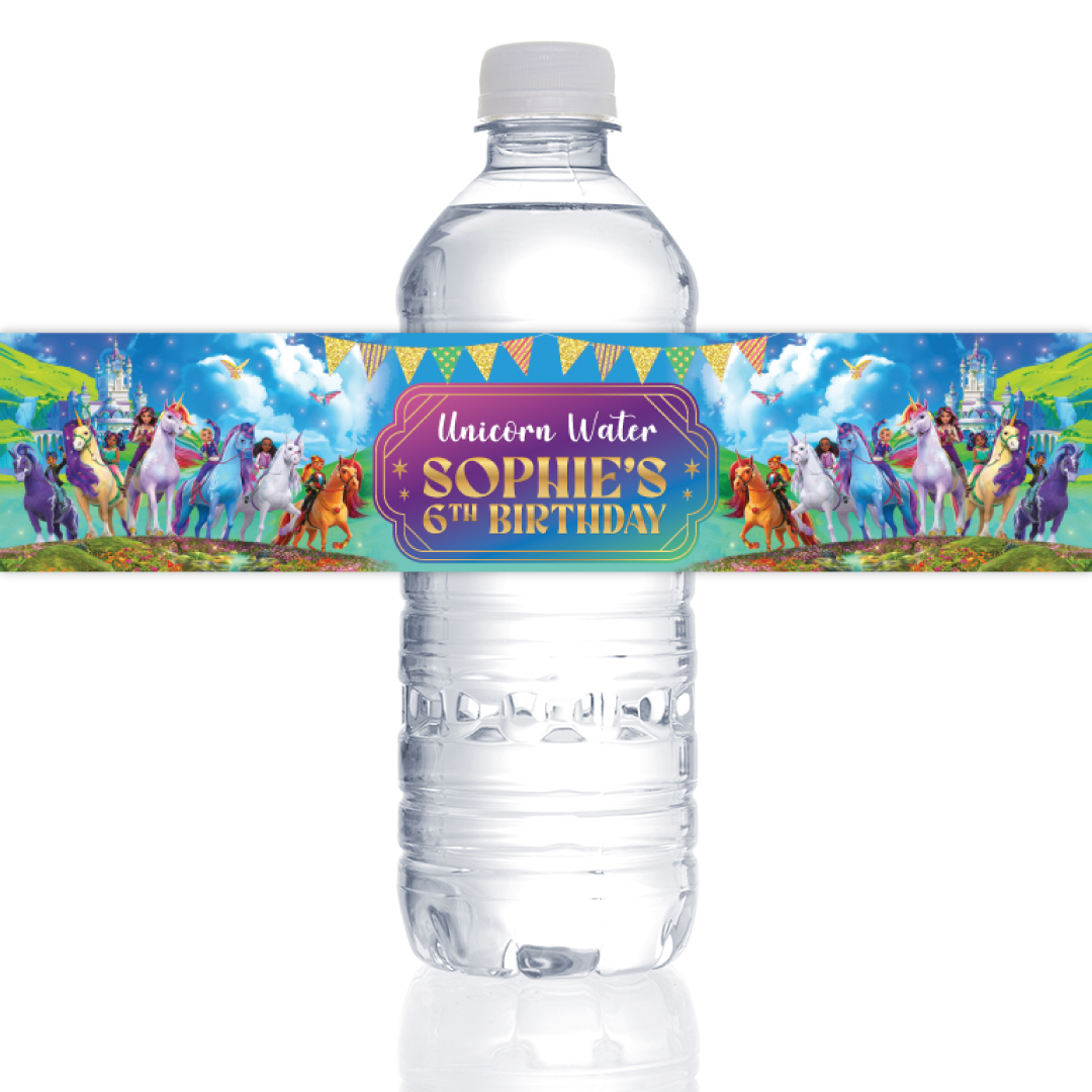 Unicorn Academy PERSONALIZED VINYL Bottle Labels - 10 PK