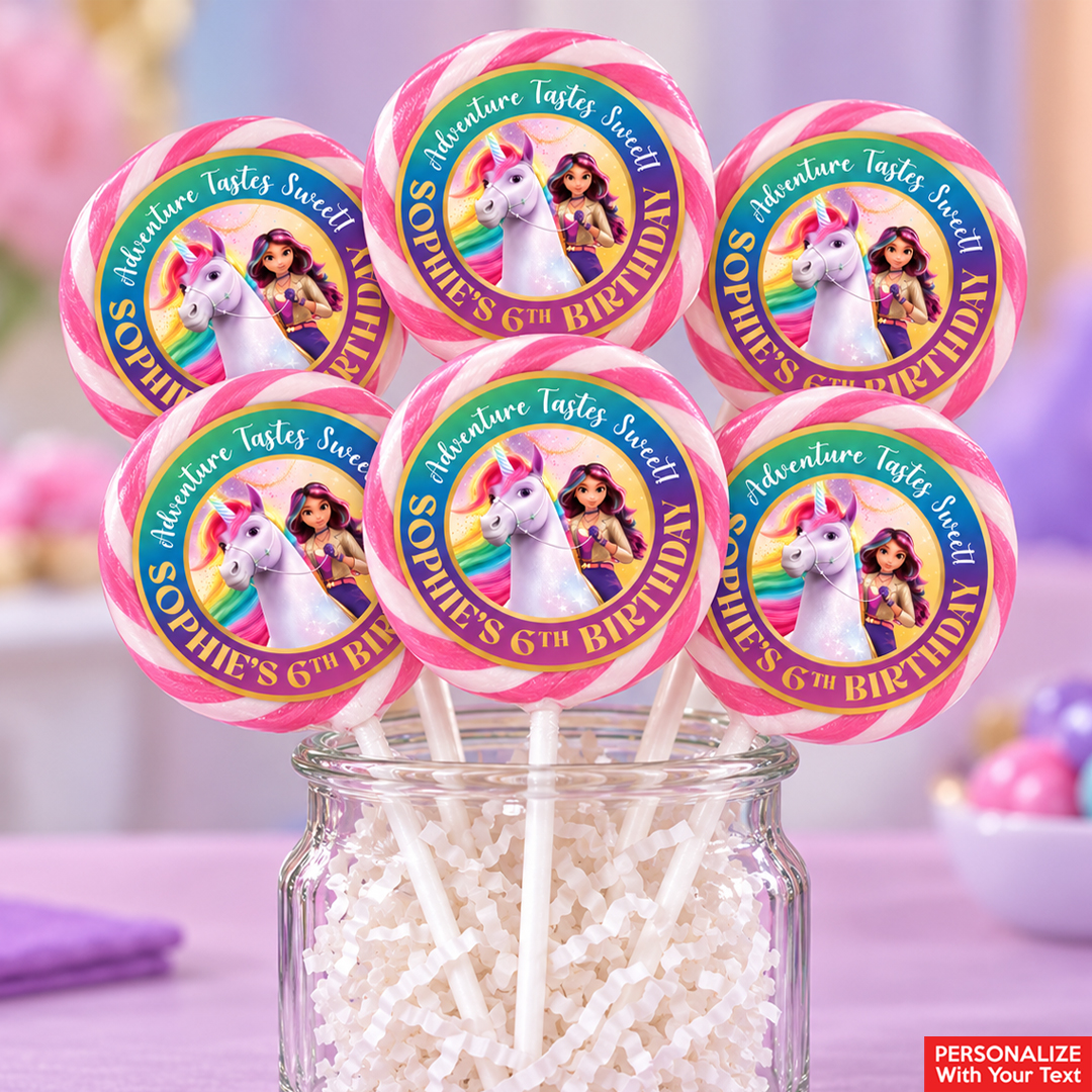 Unicorn Academy PERSONALIZED Lollipops - 12 Pk