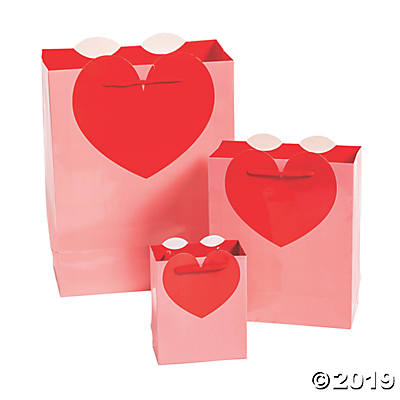 12 Pink /& Red Heart Cellophane Cello Bags Assortment Valentines Day Favor Bags