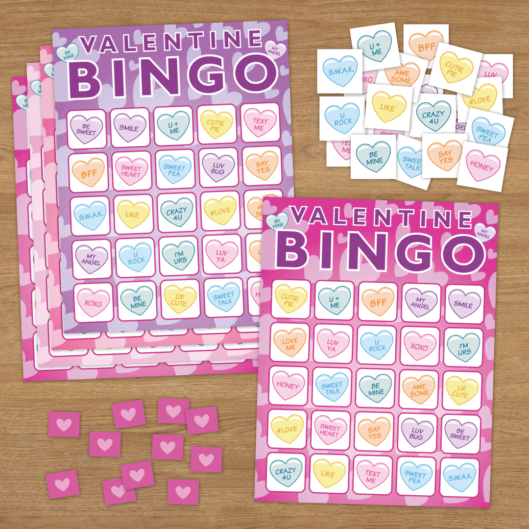 Valentine Bingo Party Game for 16