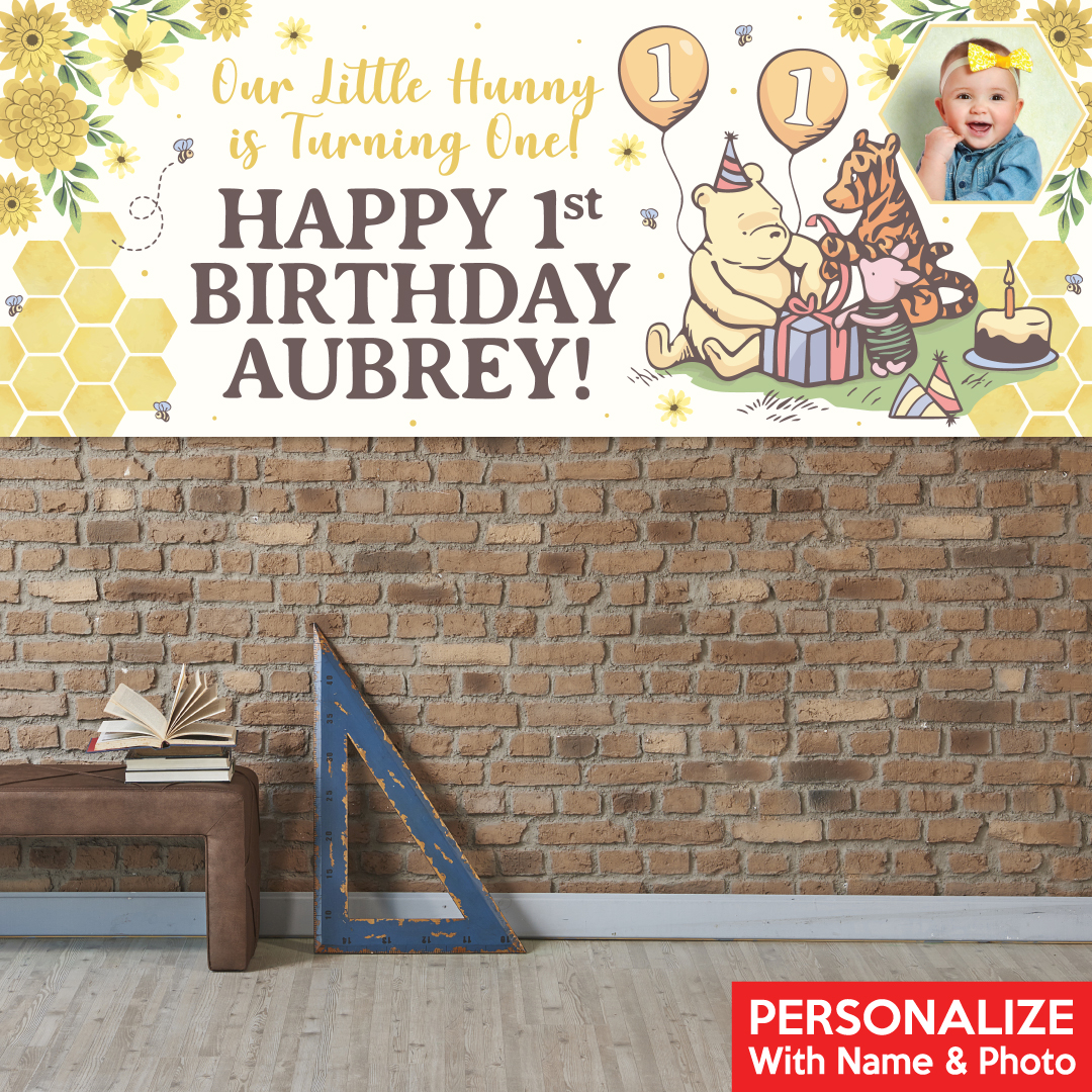 Vintage Pooh 1st PERSONALIZED Giant Photo Vinyl Banner