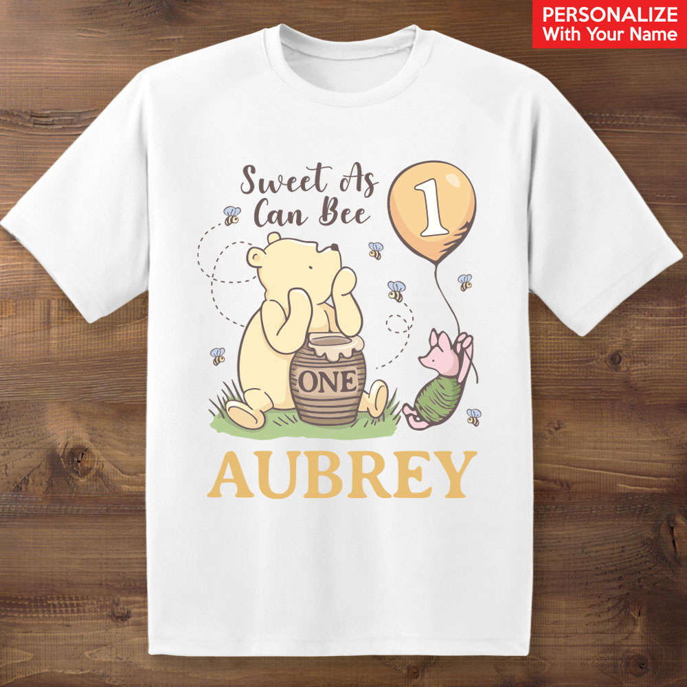 Vintage Pooh 1st Personalized Name T-shirt