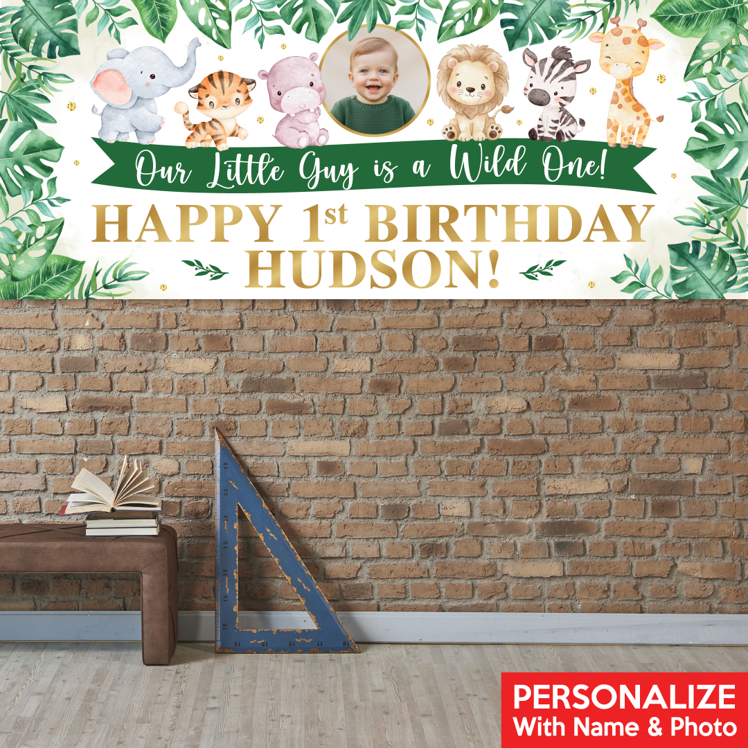 Wild One PHOTO PERSONALIZED Giant Vinyl Keepsake Banner