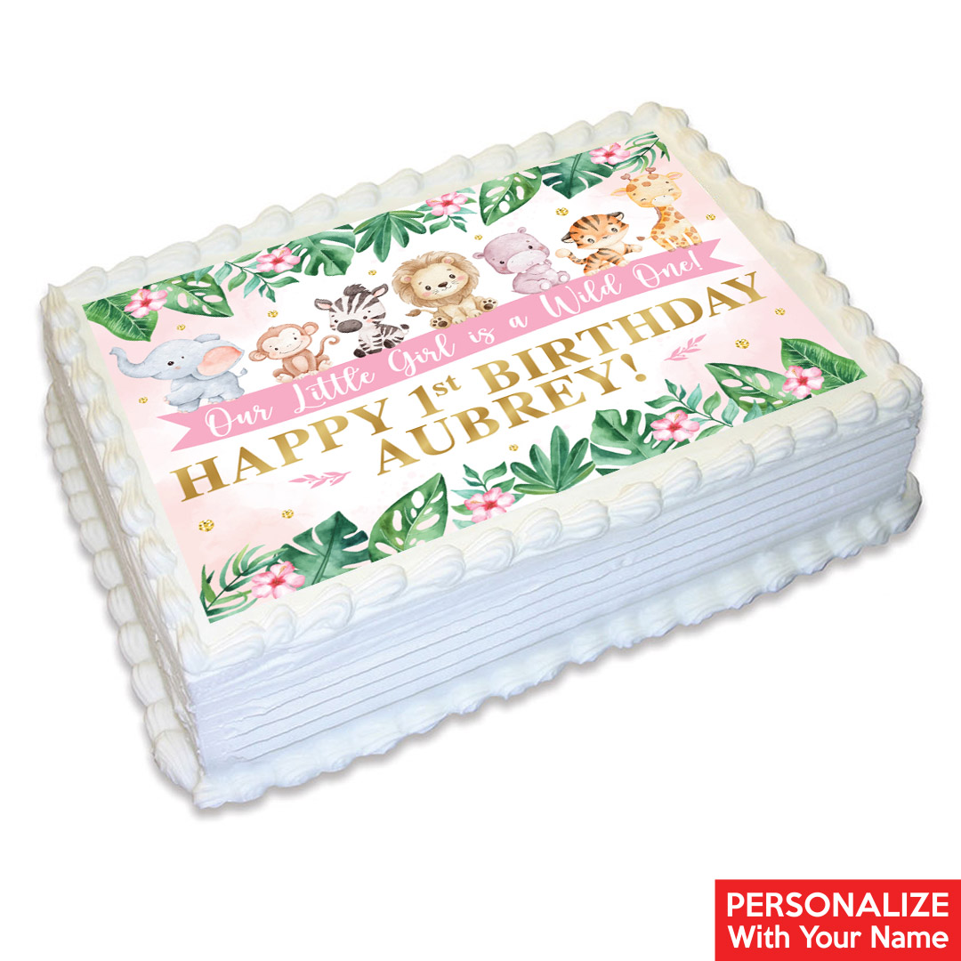 Wild One Safari Personalizable Edible Icing