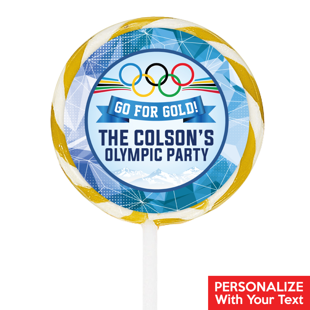 Winter Olympics PERSONALIZED Lollipops - 12 Pk