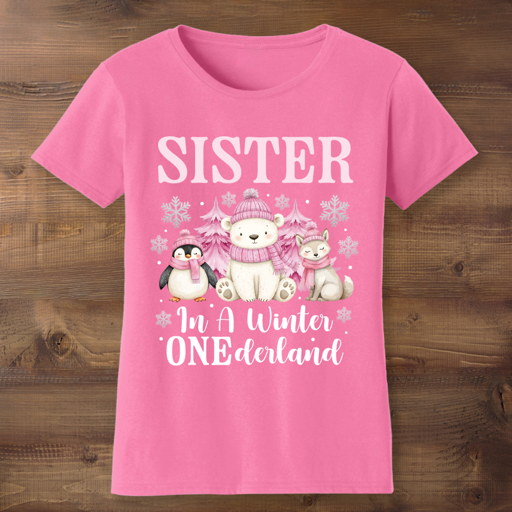 Winter Onderland Sister Pink T-shirt