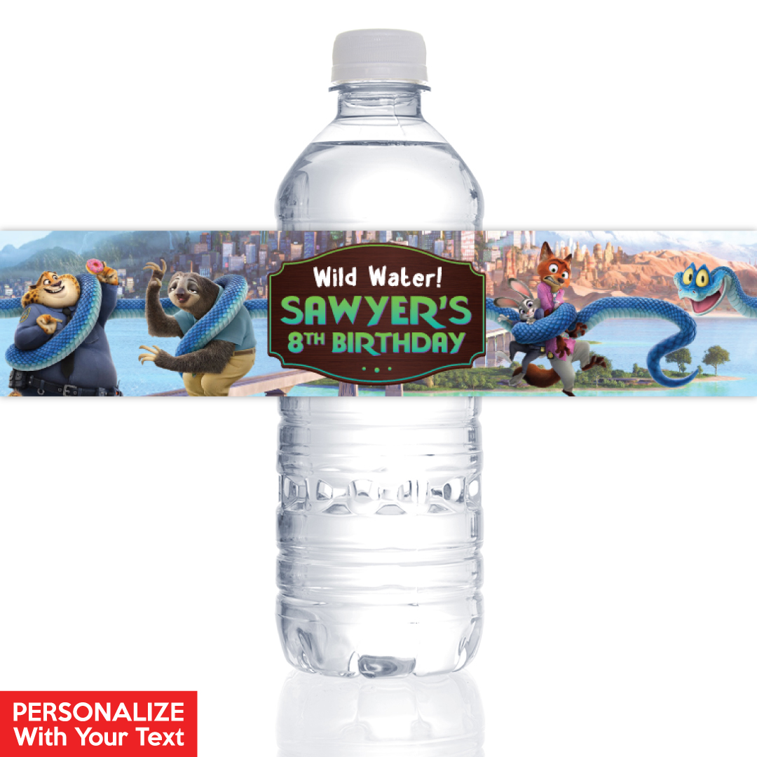 Zootopia 2 PERSONALIZED VINYL Bottle Labels - 10 PK