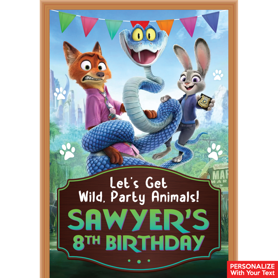 Zootopia 2 PERSONALIZED Giant Vinyl Keepsake Door Sign
