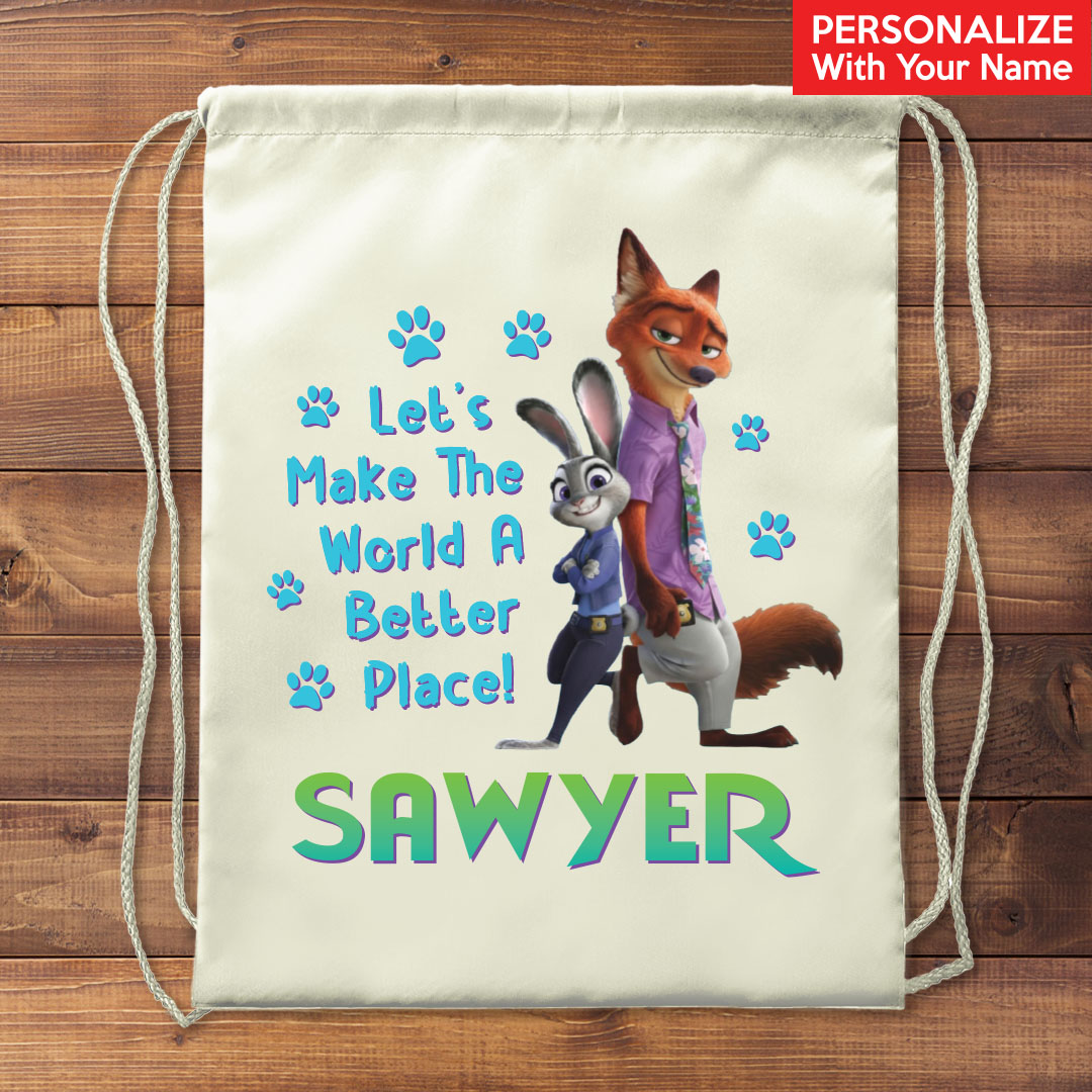 Zootopia 2 Personalized Drawstring Backpack