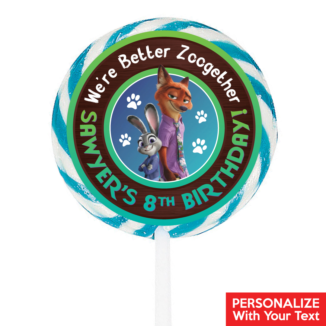 Zootopia 2 PERSONALIZED Lollipops - 12 Pk