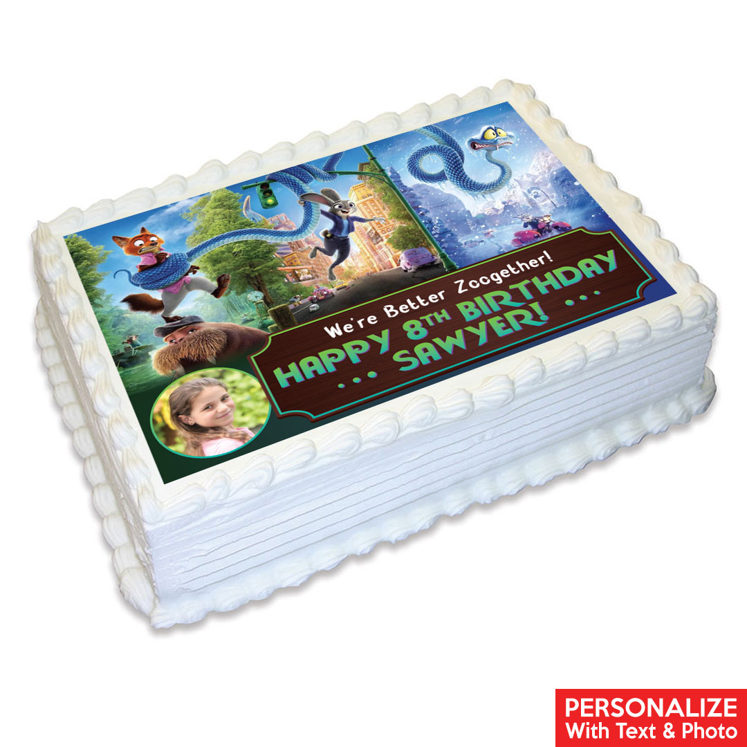 Zootopia 2 Photo Personalizable Edible Icing