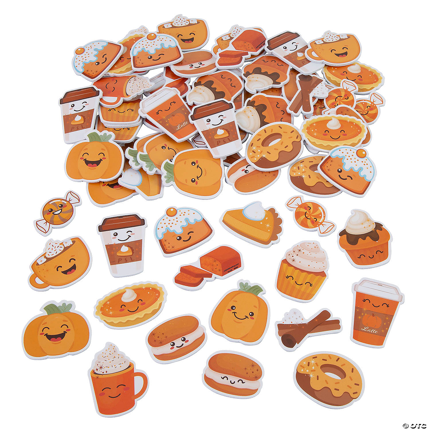 Pumpkin Spice Self-Adhesive Foam Shapes - 72 Pack
