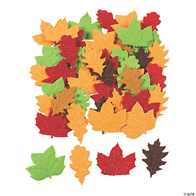 Fall Leaves Self-Adhesive Shapes - 48Pk
