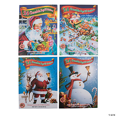 Christmas Chocolate Advent Calendars w/24 Chocolates- Includes 4
