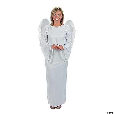 Nativity Angel Costume w/Wings & Candle - Adult