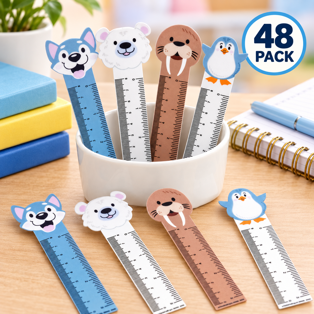 Arctic Wonderland Animal Vinyl Ruler Bookmarks