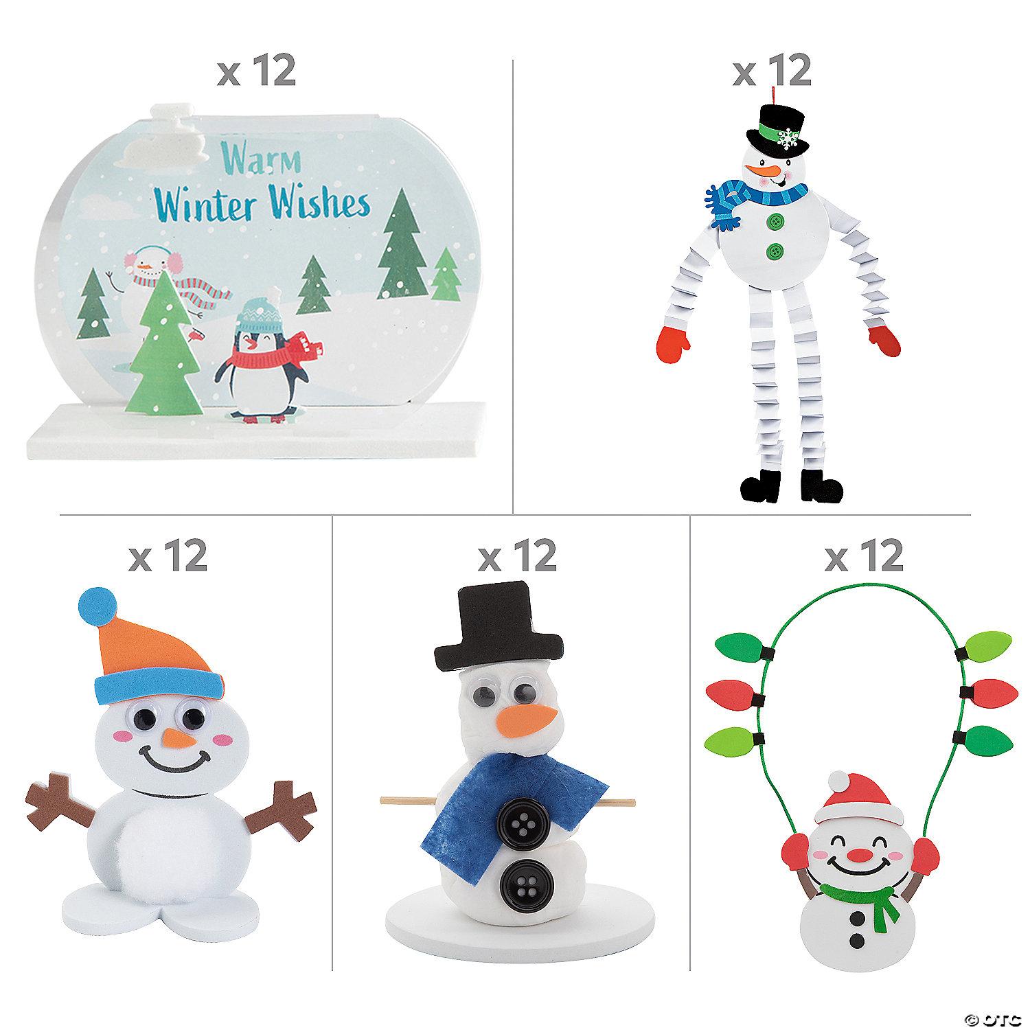 Snowy Scene Craft Kit Assortment Kit-60Pk