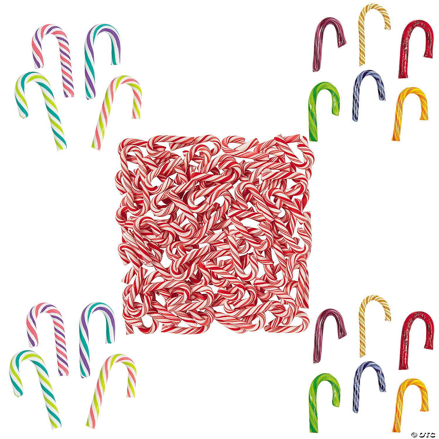 Colourful Candy Cane Assortment - 300Pk