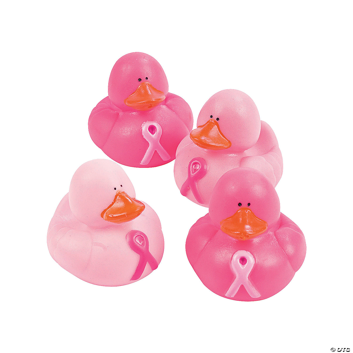 Awareness Pink Ribbon Rubber Ducks - 4Pk
