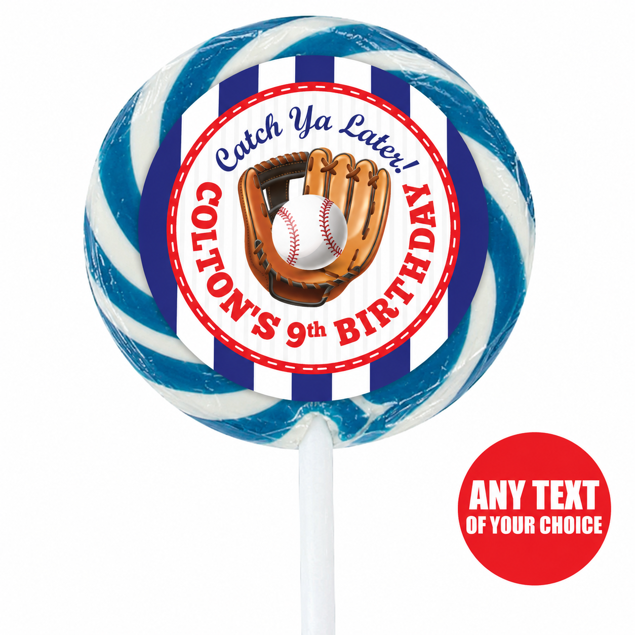 Baseball PERSONALIZED Lollipops - 12 Pk