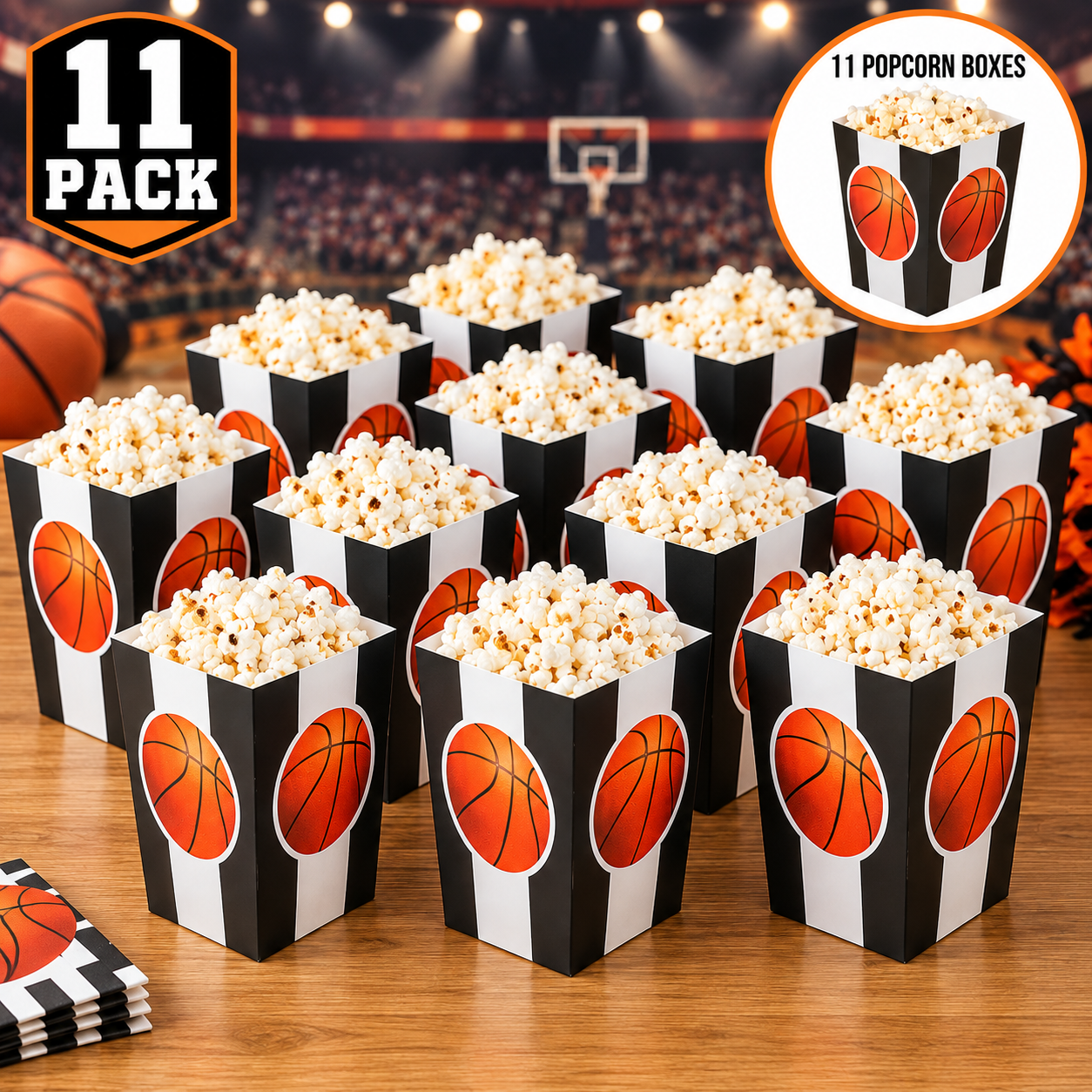Basketball Popcorn Boxes 12 Pack