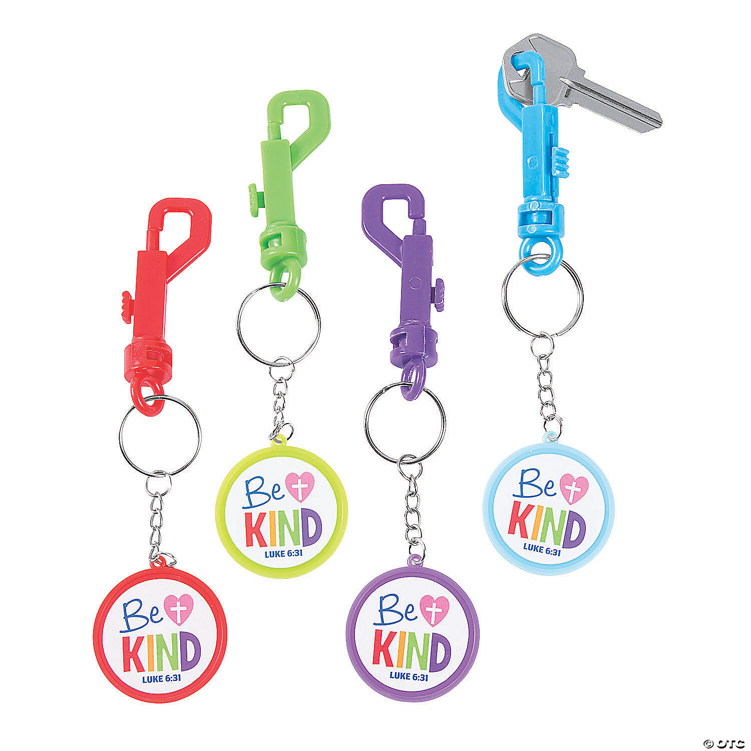 Be Kind Backpack Clip Keychains-12Pk