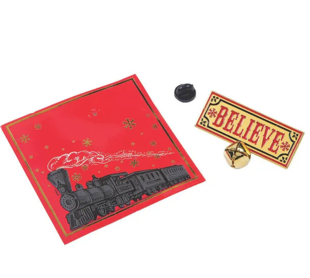 Polar Express Gold Believe Pin with Card