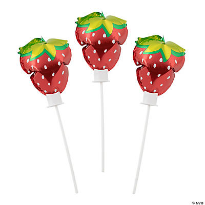Berry Self Inflating Balloons w/Sticks - 6 PK