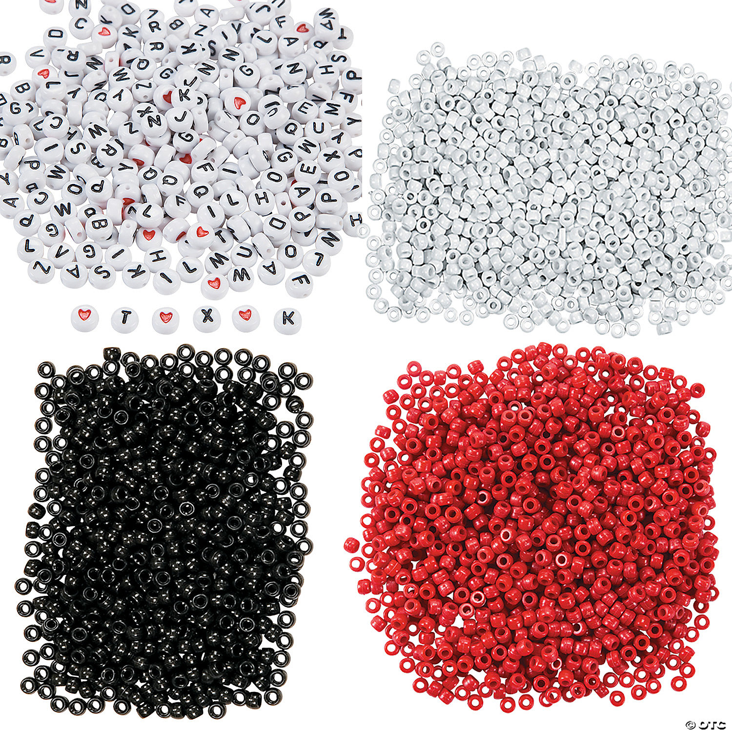 BULK Red, White & Black Bead Assortment-3400PkBULK Red, White & Black Bead Assortment-3400Pk