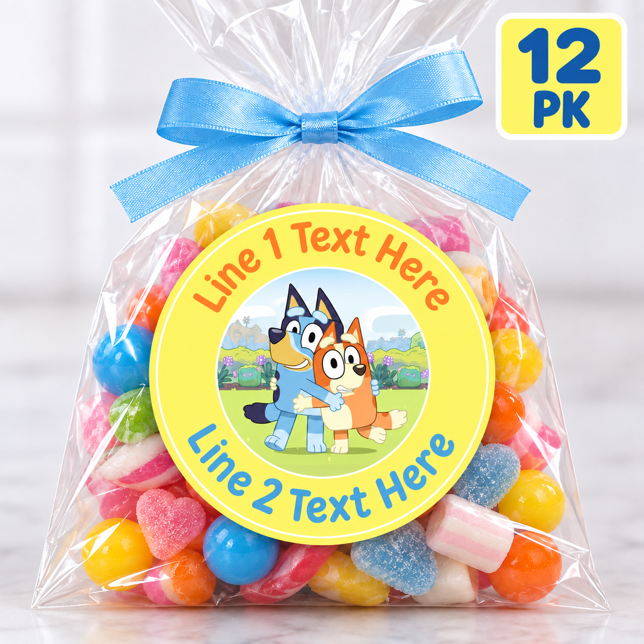 Bluey Personalized Favour Stickers 12PK