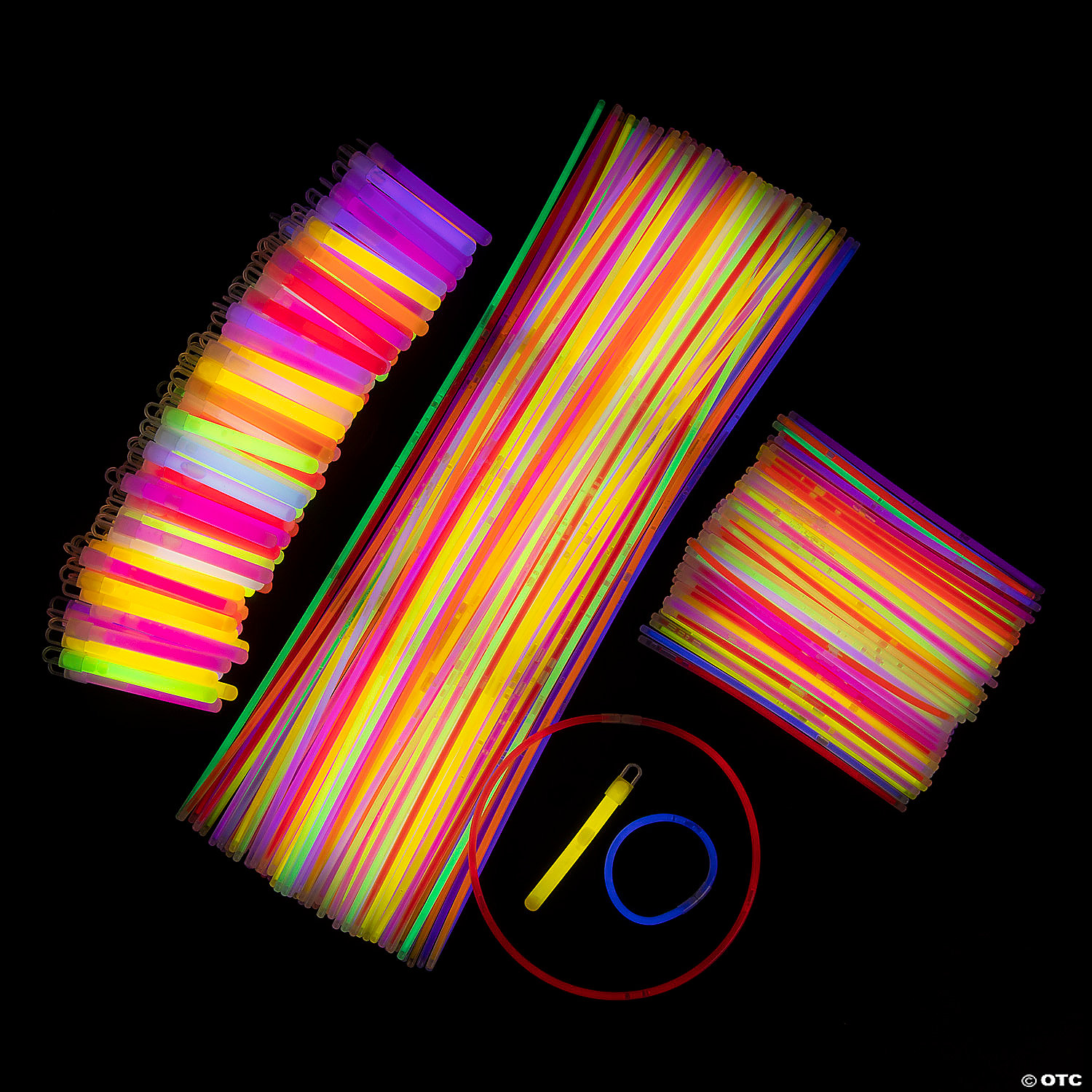 BULK Glow Stick, Bracelet & Necklace Assortment-300Pk
