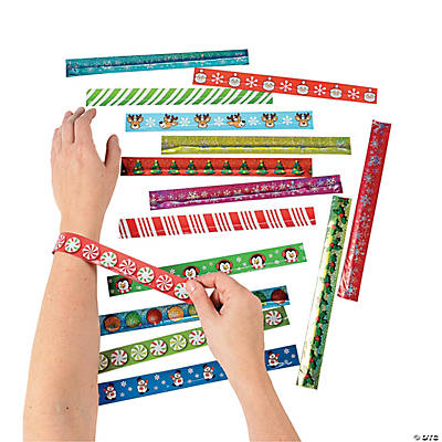 Holiday Slap Bracelet Assortment - 50Pk