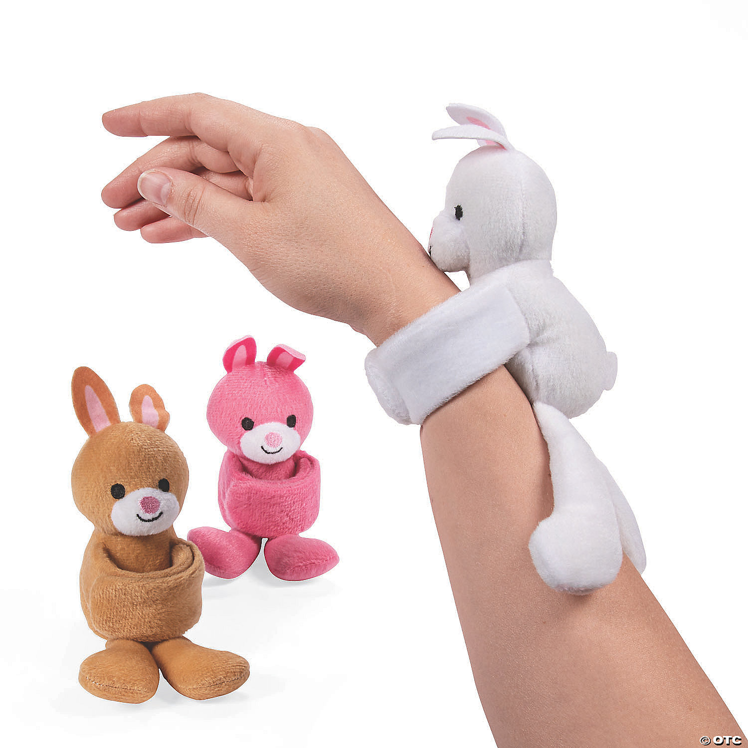 Hugging Plush Easter Bunny Bracelets-12 Pack