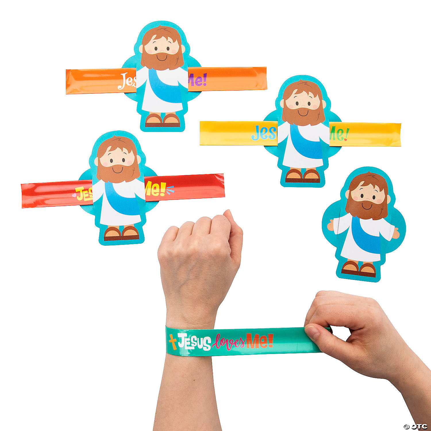 Jesus Loves Me Slap Bracelets with Cards for 24
