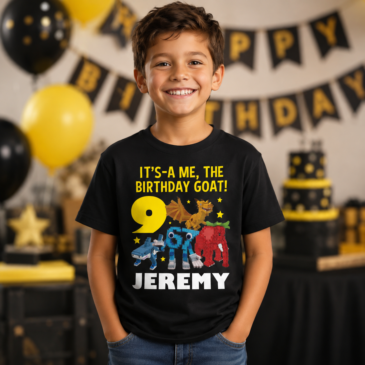 Roblox Steal A Brainrot Personalized Black T-shirt