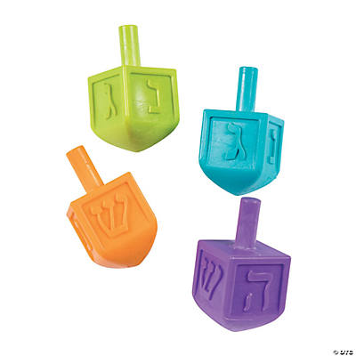 Bright Colour Dreidels - 12Pk